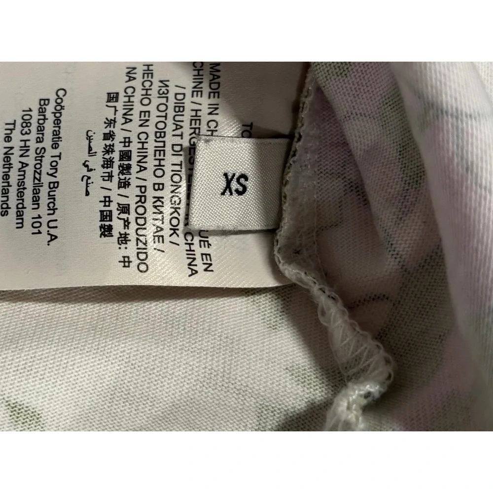 Tory‎ Burch Graphic Floral Multicolor Cotton Crew Neck Short Sleeve T-Shirt XS - Picture 5 of 6